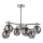 Hanglamp met vaste pendel LILOU 6xE14/5W/230V mat chroom/gerookt