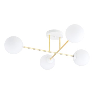 Hanglamp met vaste pendel MAGNUM 4xE14/10W/230V wit/goud