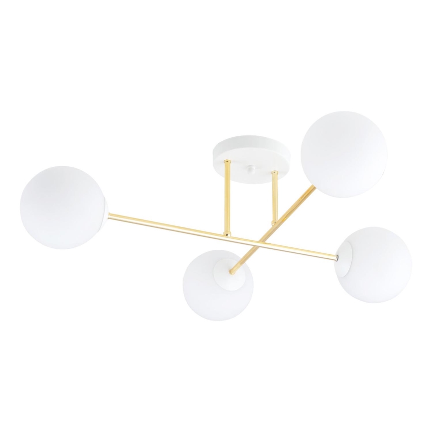 Hanglamp met vaste pendel MAGNUM 4xE14/10W/230V wit/goud