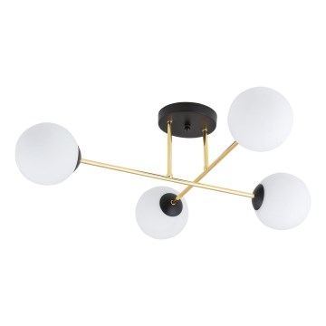Hanglamp met vaste pendel MAGNUM 4xE14/10W/230V wit/goud/zwart