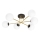 Hanglamp met vaste pendel MAGNUM 6xE14/10W/230V wit/goud/zwart