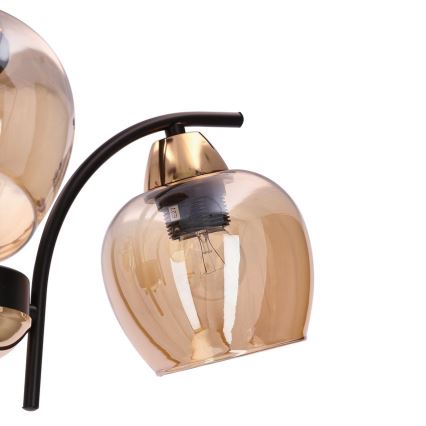 Hanglamp met vaste pendel MERRA 3xE27/40W/230V zwart/beige