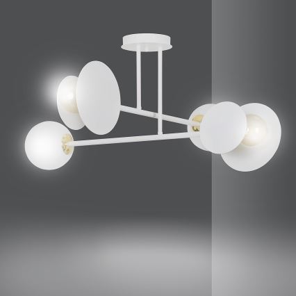 Hanglamp met vaste pendel MINERVA 2xE27/15W + 2xE14/10W/230V wit