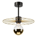 Hanglamp met vaste pendel MONTANA 1xE27/15W/230V diameter 30 cm goud/zwart