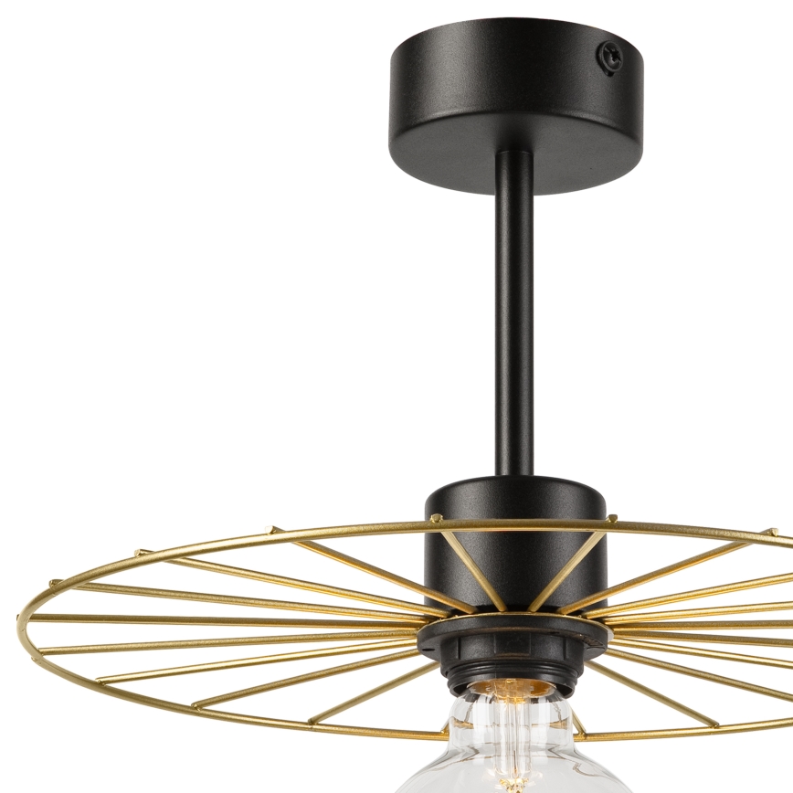 Hanglamp met vaste pendel MONTANA 1xE27/15W/230V diameter 30 cm goud/zwart
