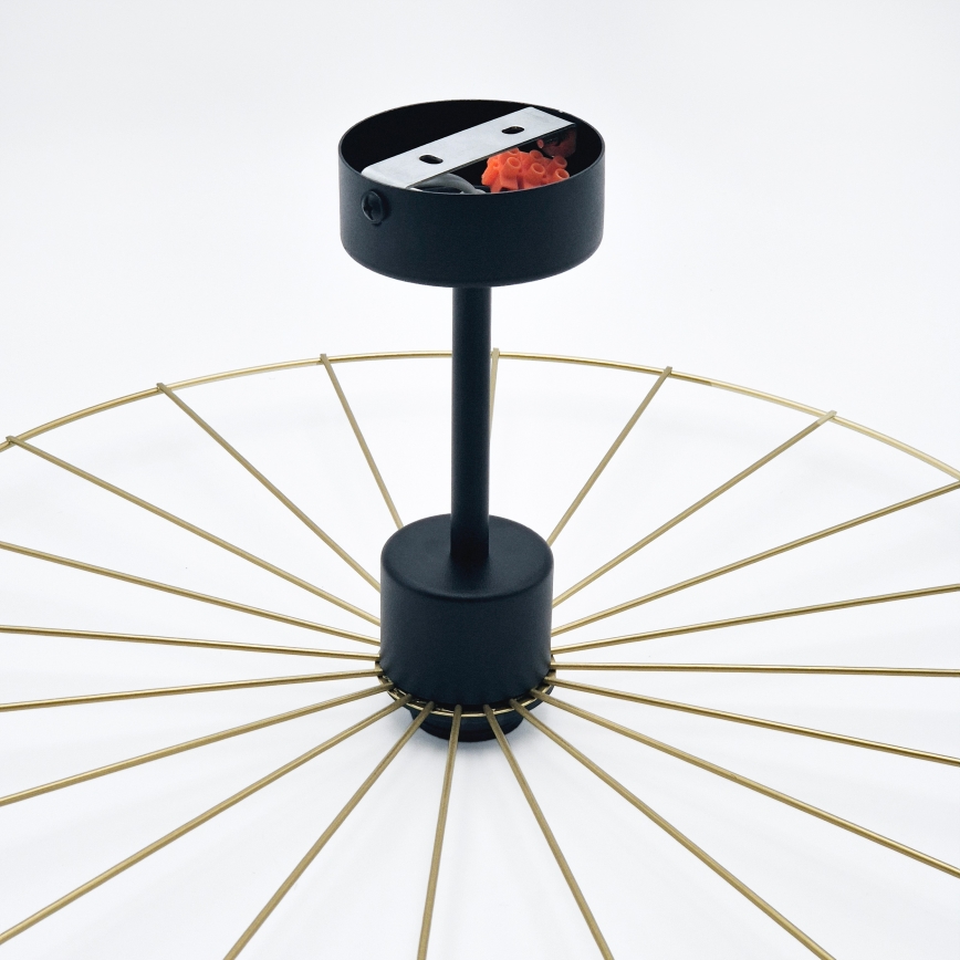 Hanglamp met vaste pendel MONTANA 1xE27/15W/230V diameter 45 cm goud/zwart