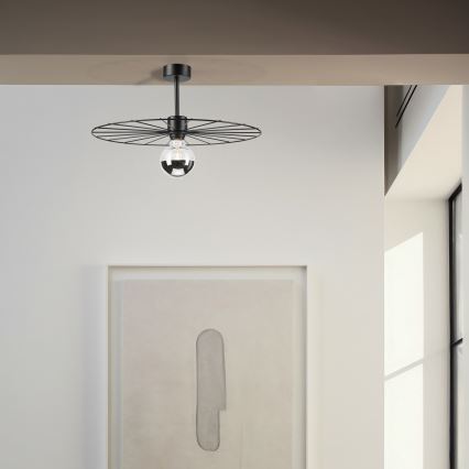 Hanglamp met vaste pendel MONTANA 1xE27/15W/230V diameter 45 cm zwart