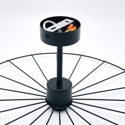 Hanglamp met vaste pendel MONTANA 1xE27/15W/230V diameter 45 cm zwart