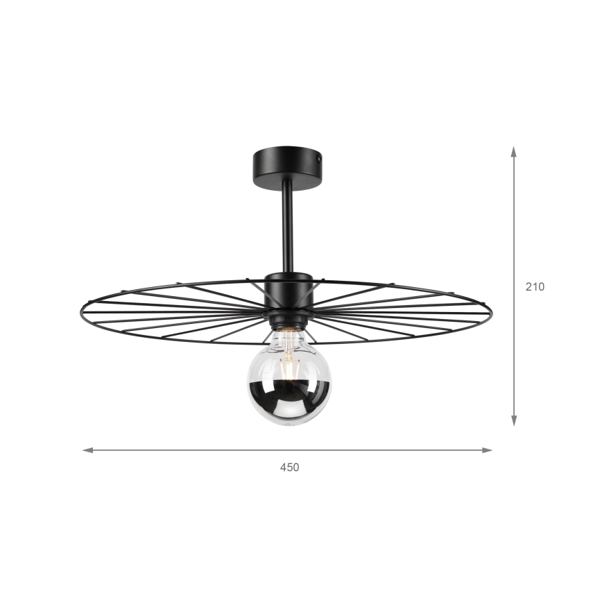 Hanglamp met vaste pendel MONTANA 1xE27/15W/230V diameter 45 cm zwart