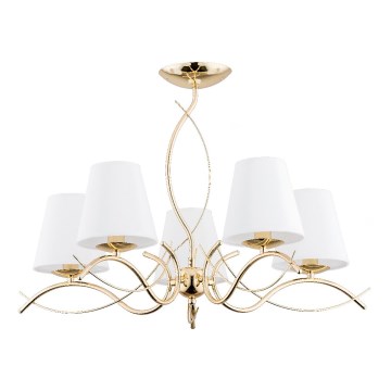 Hanglamp met vaste pendel MONZA 5xE14/10W/230V goud