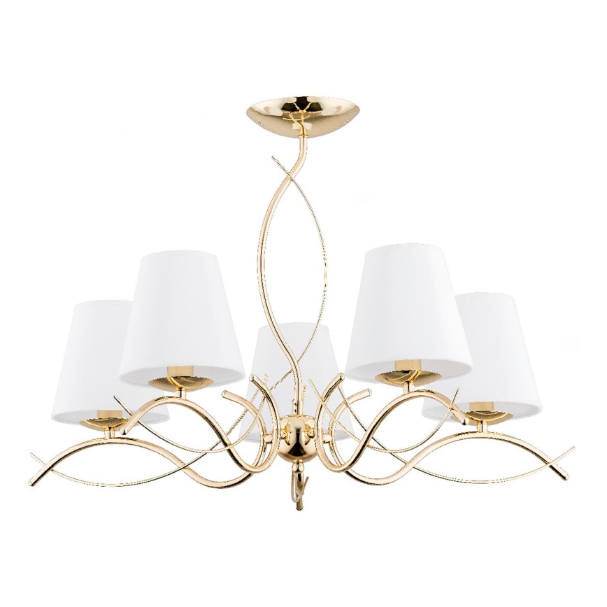 Hanglamp met vaste pendel MONZA 5xE14/10W/230V goud
