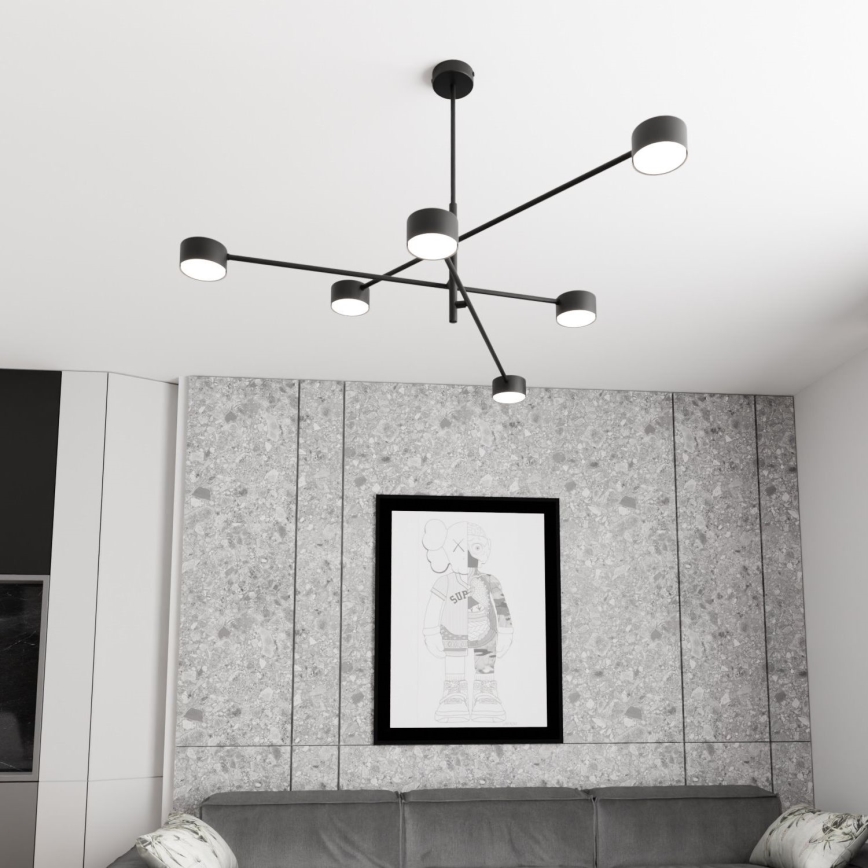 Hanglamp met vaste pendel NATSU 6xGX53/12W/230V zwart