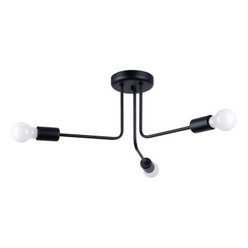 Hanglamp met vaste pendel NORAH 3xE27/15W/230V zwart