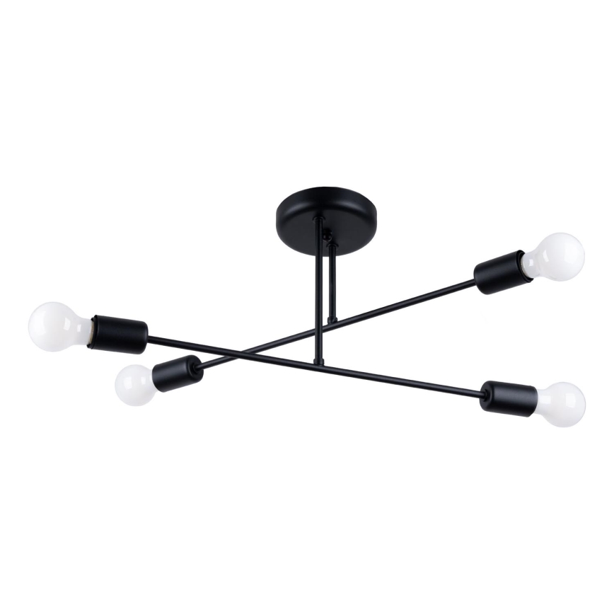 Hanglamp met vaste pendel NORAH 4xE27/15W/230V zwart