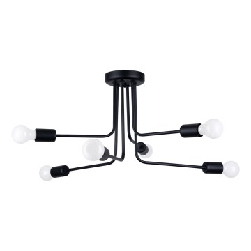 Hanglamp met vaste pendel NORAH 6xE27/15W/230V zwart