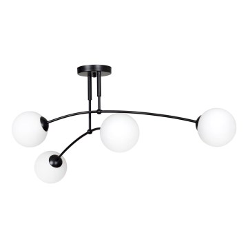 Hanglamp met vaste pendel PREGOS 4xE14/10W/230V zwart