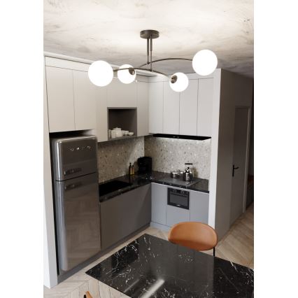 Hanglamp met vaste pendel PREGOS 4xE14/10W/230V zwart