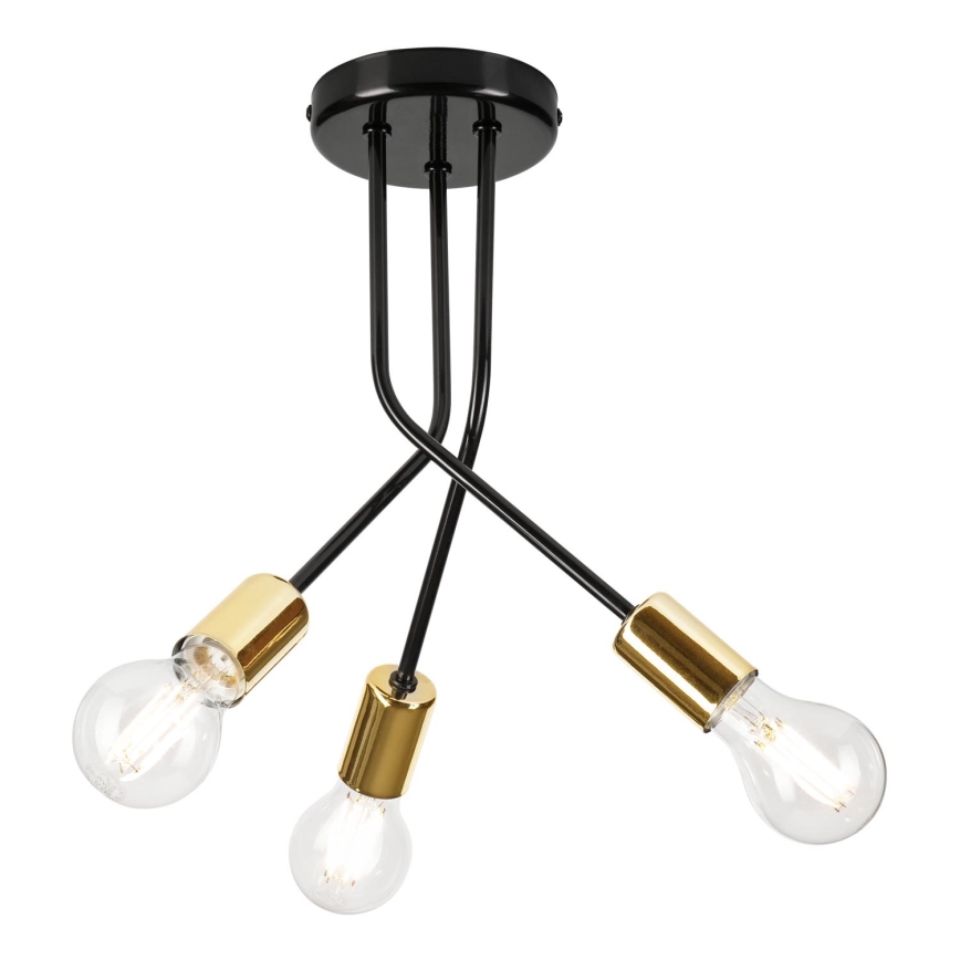 Hanglamp met vaste pendel PRIYA 3xE27/15W/230V zwart