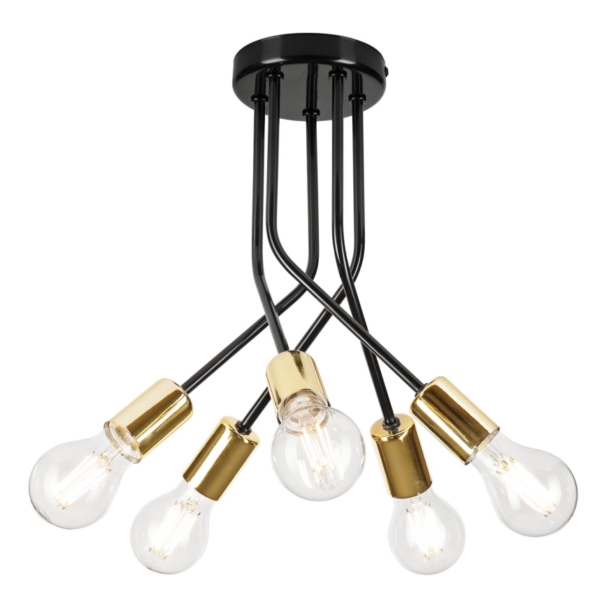 Hanglamp met vaste pendel PRIYA 5xE27/15W/230V zwart
