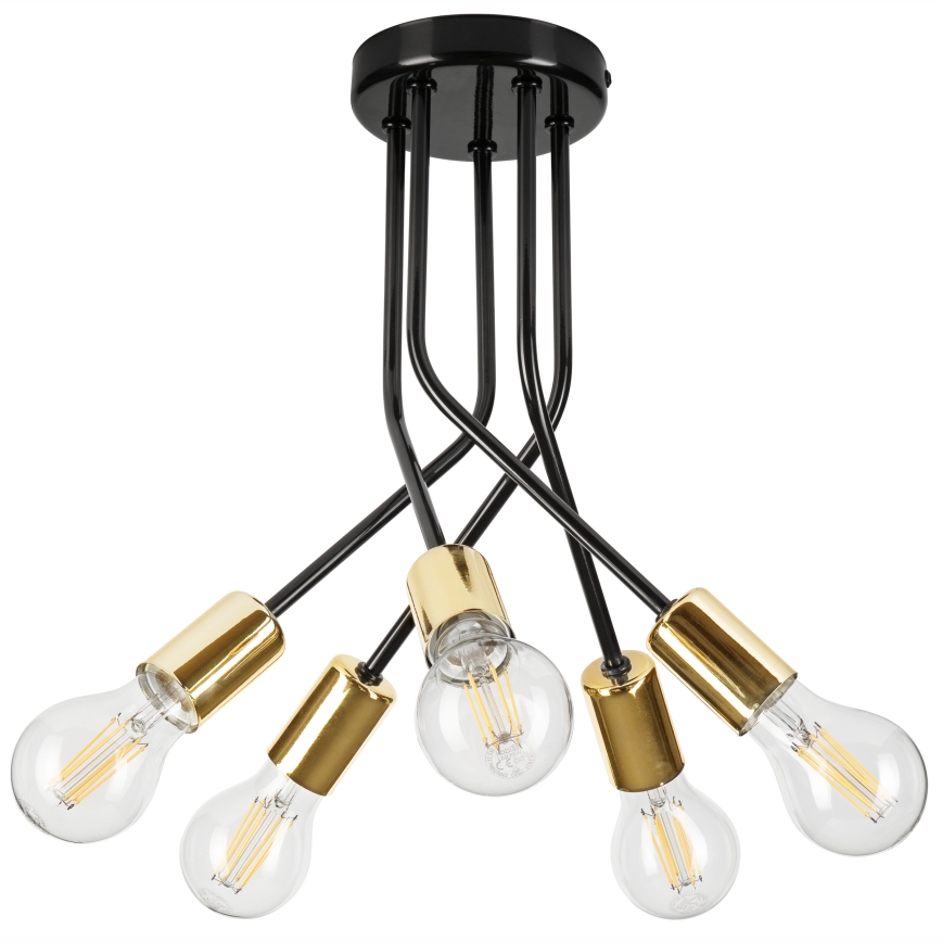 Hanglamp met vaste pendel PRIYA 5xE27/15W/230V zwart