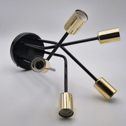 Hanglamp met vaste pendel PRIYA 5xE27/15W/230V zwart