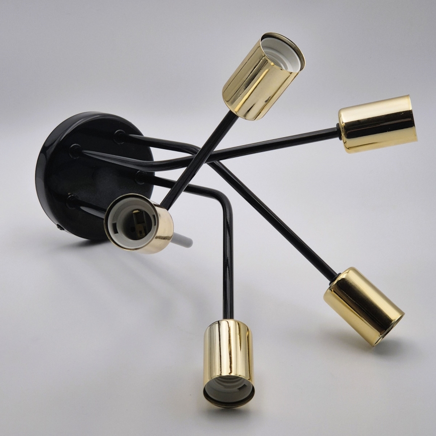 Hanglamp met vaste pendel PRIYA 5xE27/15W/230V zwart