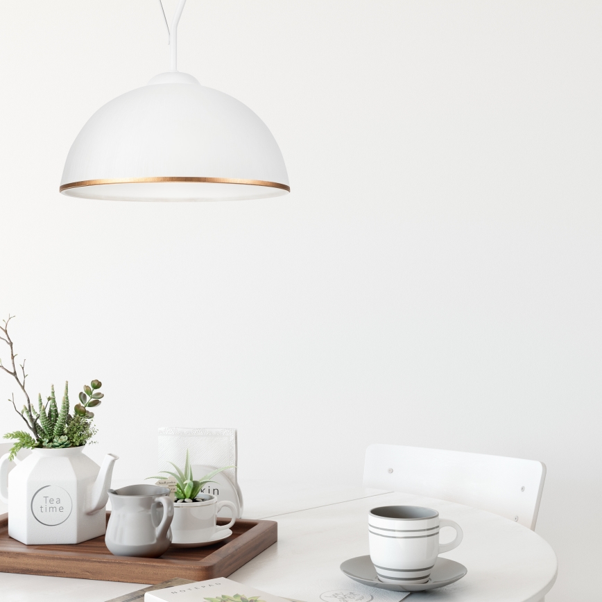 Hanglamp met vaste pendel RETRO II 1xE27/60W/230V wit