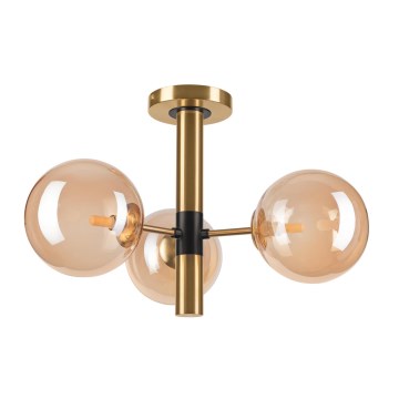 Hanglamp met vaste pendel ROLLO 3xG9/5W/230V goud/gerookt beige