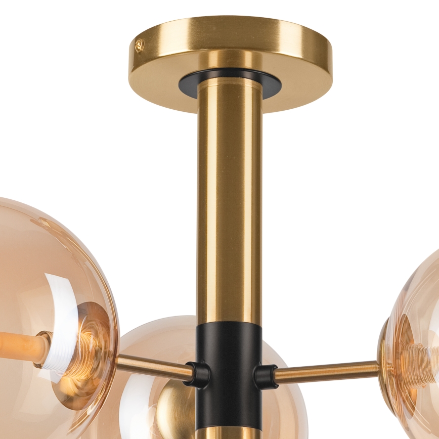Hanglamp met vaste pendel ROLLO 3xG9/5W/230V goud/gerookt beige