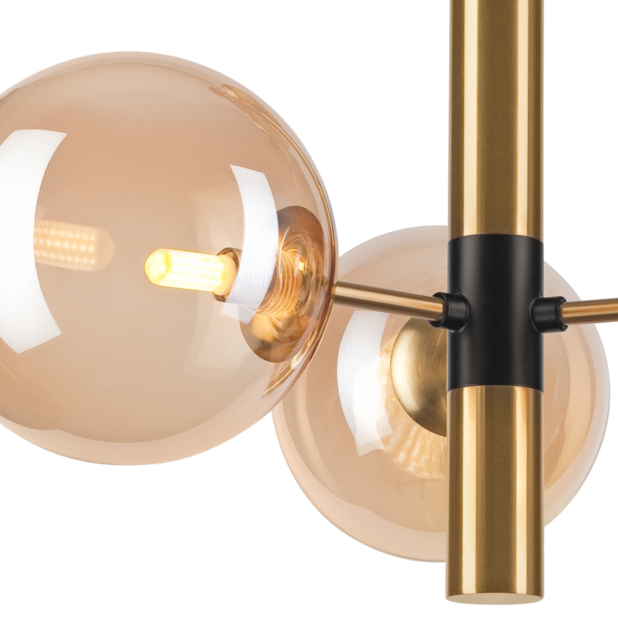 Hanglamp met vaste pendel ROLLO 3xG9/5W/230V goud/gerookt beige