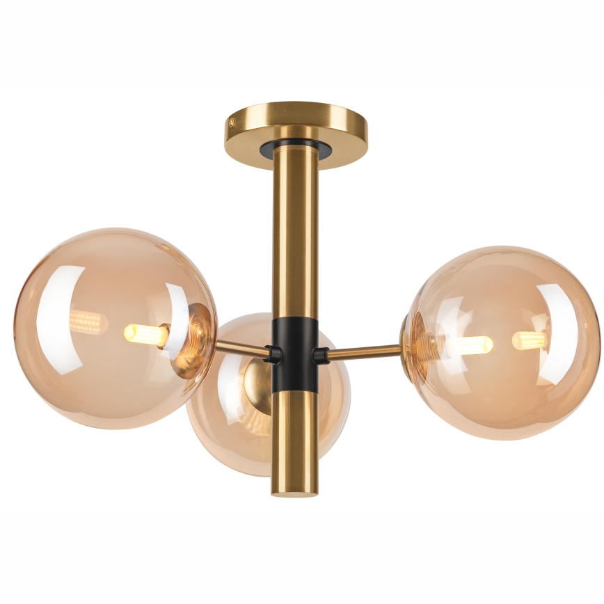 Hanglamp met vaste pendel ROLLO 3xG9/5W/230V goud/gerookt beige