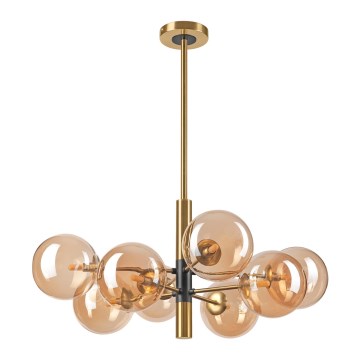 Hanglamp met vaste pendel ROLLO 8xG9/5W/230V goud/gerookt beige