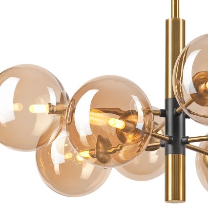 Hanglamp met vaste pendel ROLLO 8xG9/5W/230V goud/gerookt beige