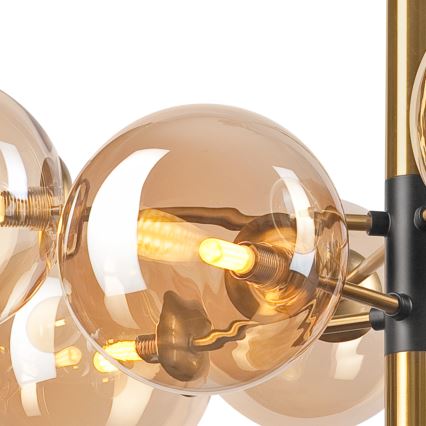 Hanglamp met vaste pendel ROLLO 8xG9/5W/230V goud/gerookt beige
