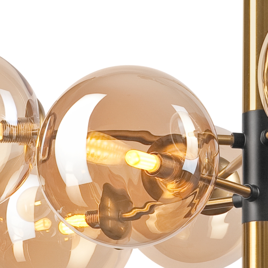 Hanglamp met vaste pendel ROLLO 8xG9/5W/230V goud/gerookt beige