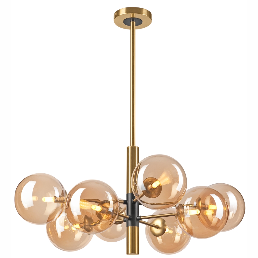 Hanglamp met vaste pendel ROLLO 8xG9/5W/230V goud/gerookt beige