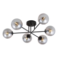 Hanglamp met vaste pendel ROMA 6xE14/10W/230V zwart/gerookt