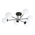 Hanglamp met vaste pendel ROMA 6xE14/10W/230V zwart/wit