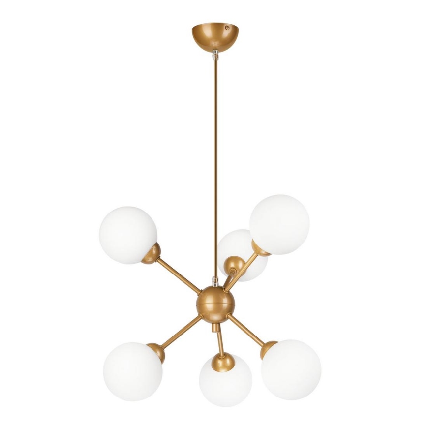 Hanglamp met vaste pendel RUBBY BALL 6xG9/5W/230V goud