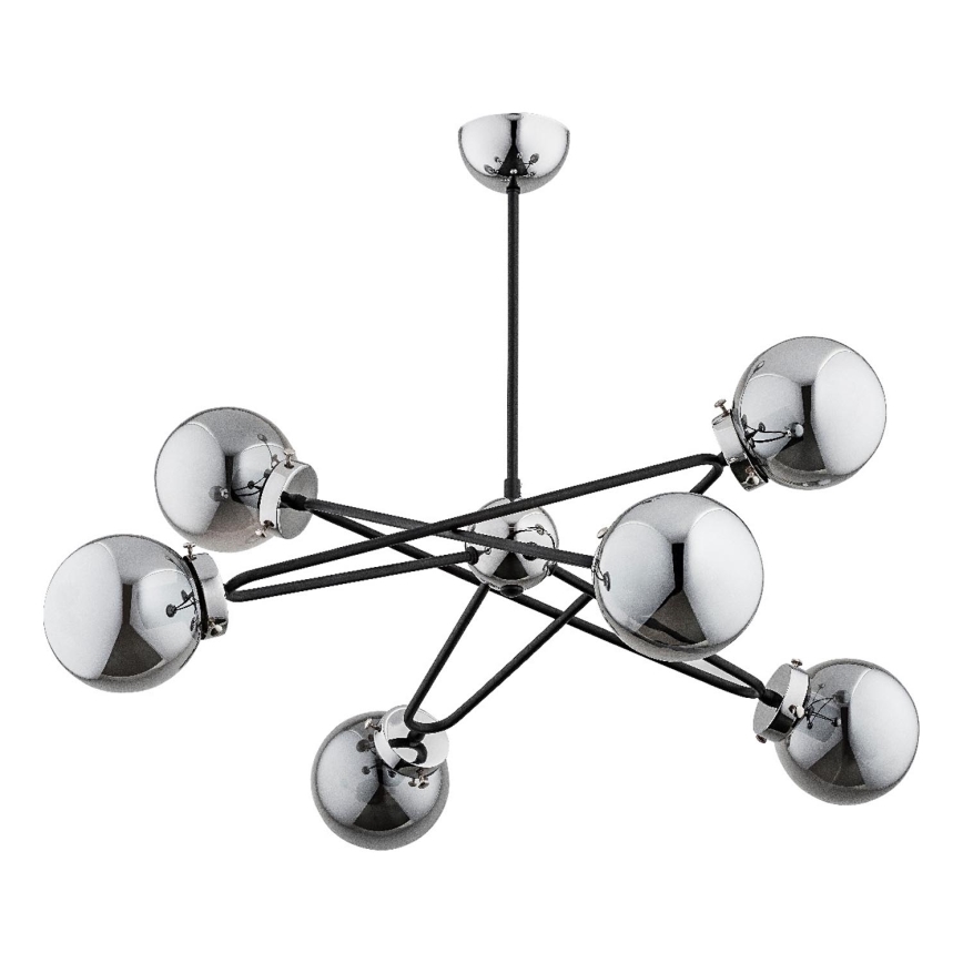 Hanglamp met vaste pendel SAGITO 6xE14/10W/230V glanzend chroom