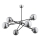Hanglamp met vaste pendel SAGITO 6xE14/10W/230V glanzend chroom