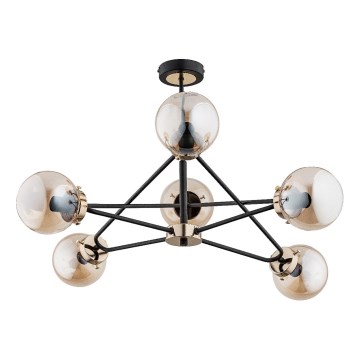 Hanglamp met vaste pendel SAGITO 6xE14/10W/230V goud