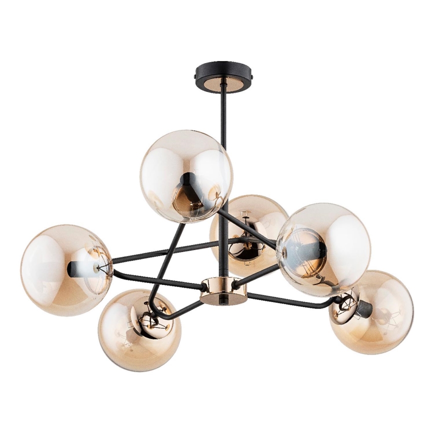 Hanglamp met vaste pendel SAGITO 6xE14/10W/230V goud