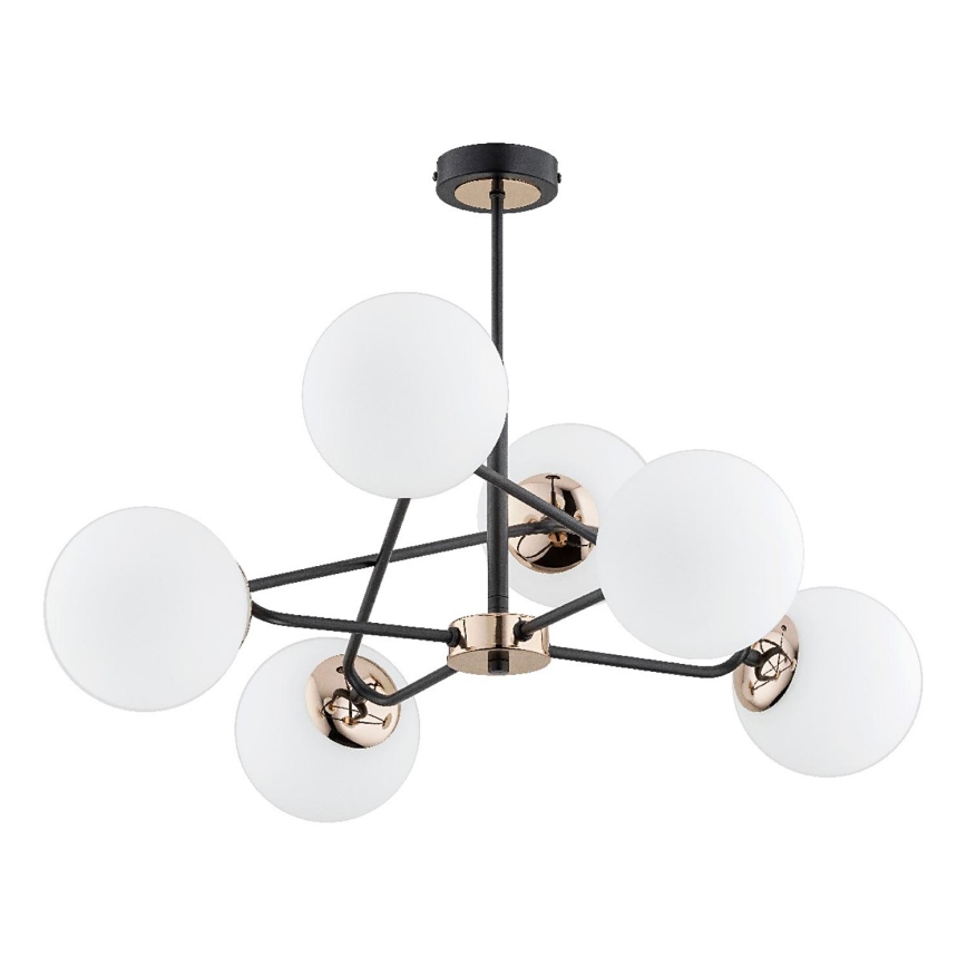Hanglamp met vaste pendel SAGITO 6xE14/10W/230V goud