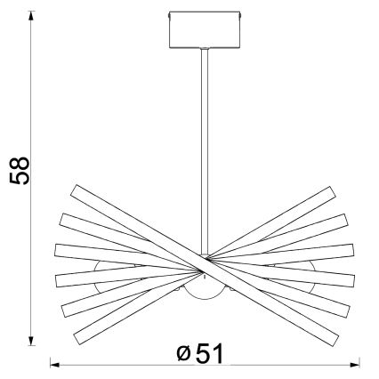 Hanglamp met vaste pendel SPARKLE 4xE27/15W/230V messing