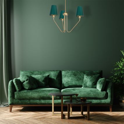 Hanglamp met vaste pendel VICTORIA 3xE27/60W/230V groen
