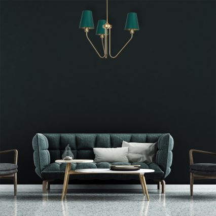 Hanglamp met vaste pendel VICTORIA 3xE27/60W/230V groen