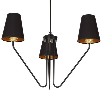 Hanglamp met vaste pendel VICTORIA 3xE27/60W/230V zwart