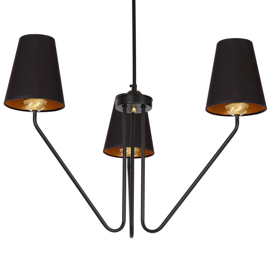 Hanglamp met vaste pendel VICTORIA 3xE27/60W/230V zwart