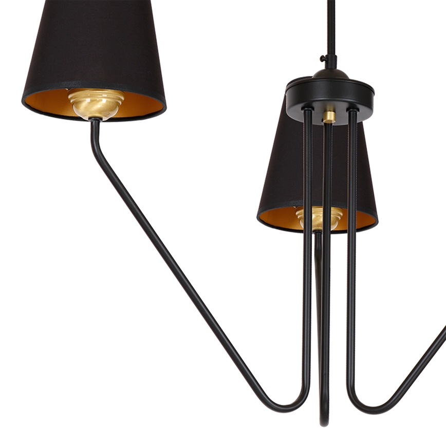 Hanglamp met vaste pendel VICTORIA 3xE27/60W/230V zwart